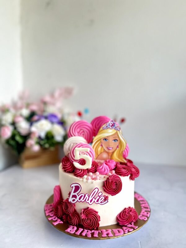 Barbie theme cake 1.5kg rs7500 Barbie Theme Cake