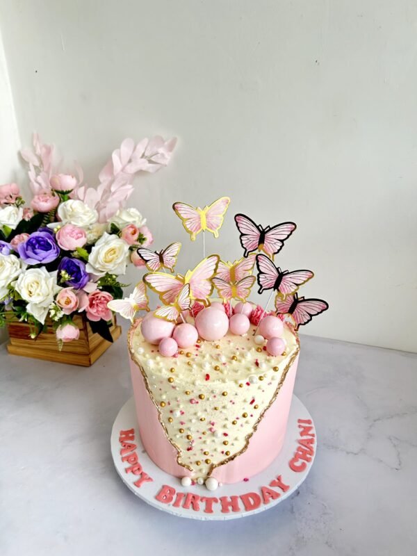Butterflies Pink Cake
