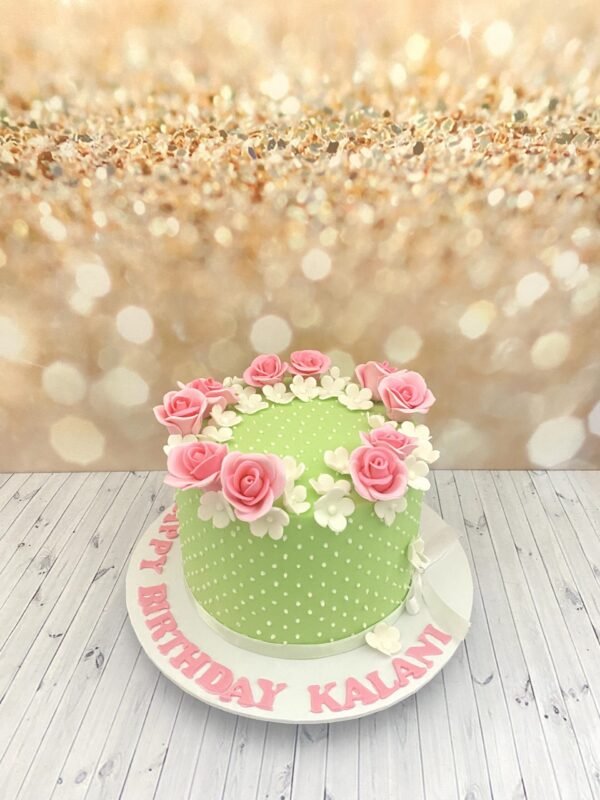 Pink floral fondant cake 1.5kg Rs10,000 b Pink Floral Fondant Cake