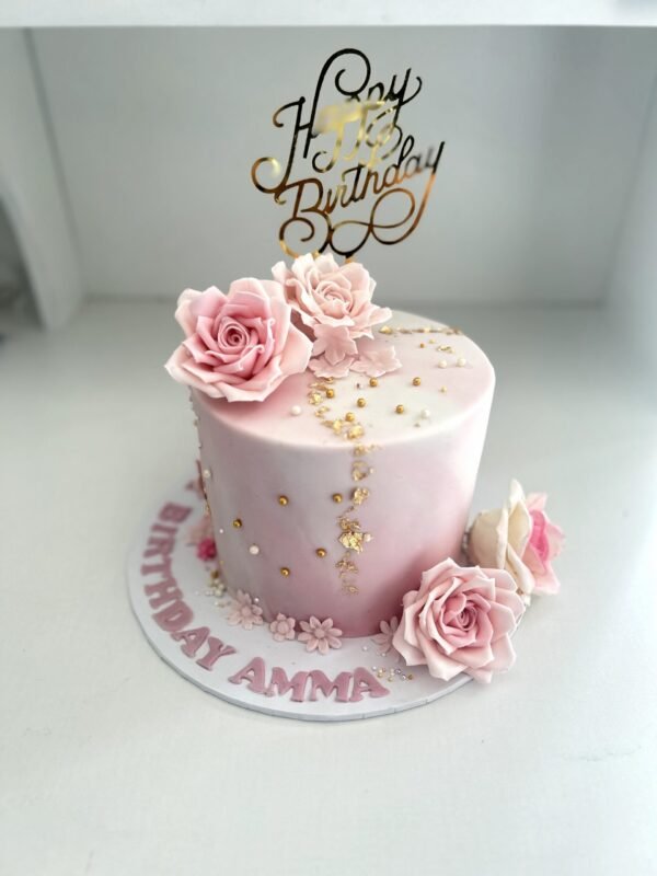 Pink Marble Fondant Cake