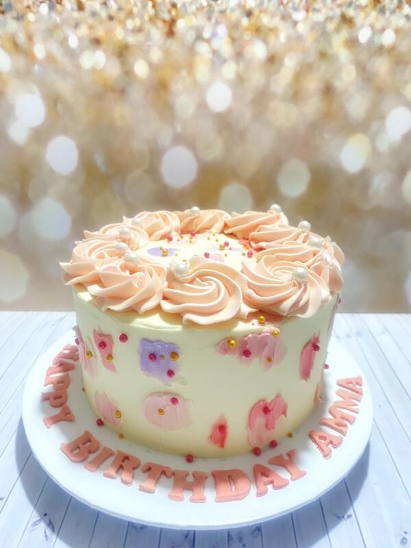 Simple Buttercream Cake in Pastel Shades