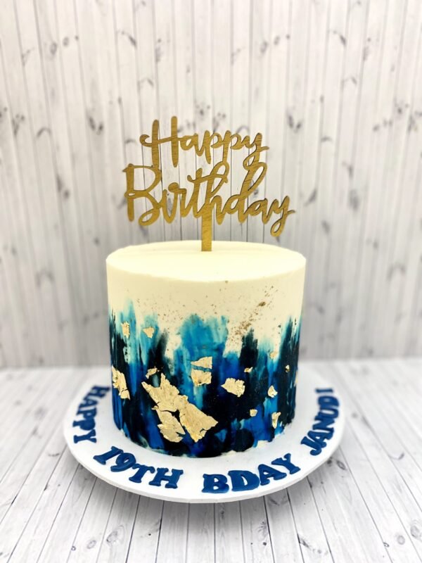 Simple blue Buttercream cake 1.5kg Rs6500 (2) Simple Blue Buttercream Cake