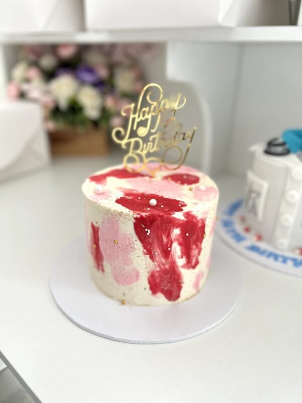 Simple Red & Pink Buttercream Cake