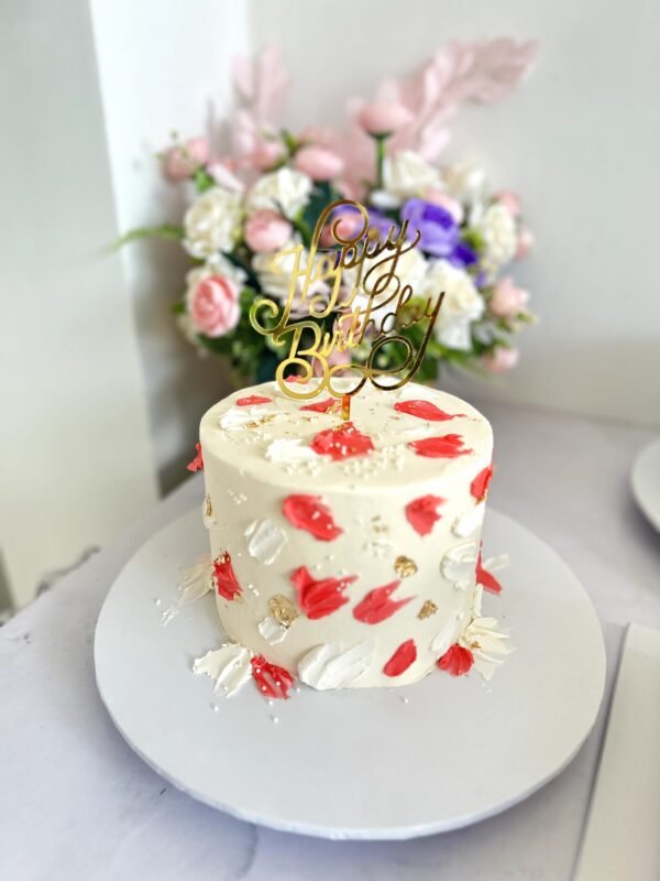 Simple Red & White Buttercream Cake