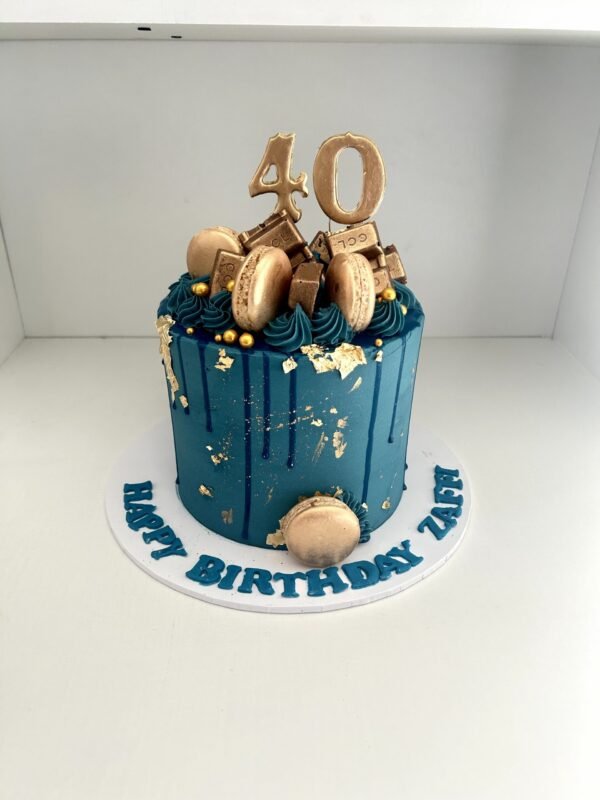 Teal and gold cake 1.5kg Rs9500 Teal & Gold Cake