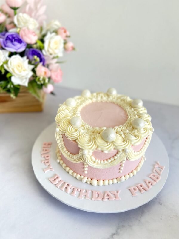 Victorian Buttercream cake in pink Rs 7500-1.5kg Victorian Buttercream Cake in Pink