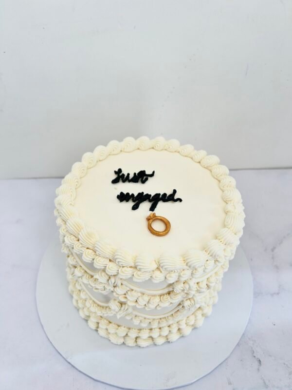 Victorian white Buttercream engagement cake