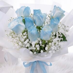 Serene Blue Rose Bouquet