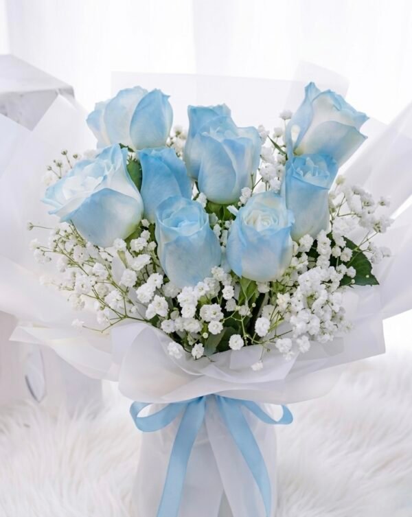 Serene Blue Rose Bouquet